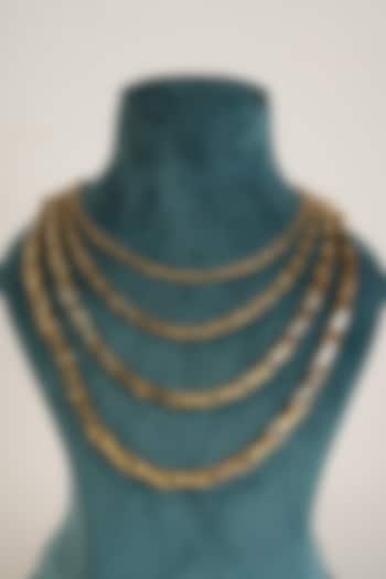 Gold Plated Handcrafted Double-Layered Necklace by Arqa