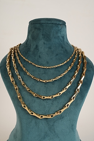 Gold Plated Handcrafted Double-Layered Necklace by Arqa
