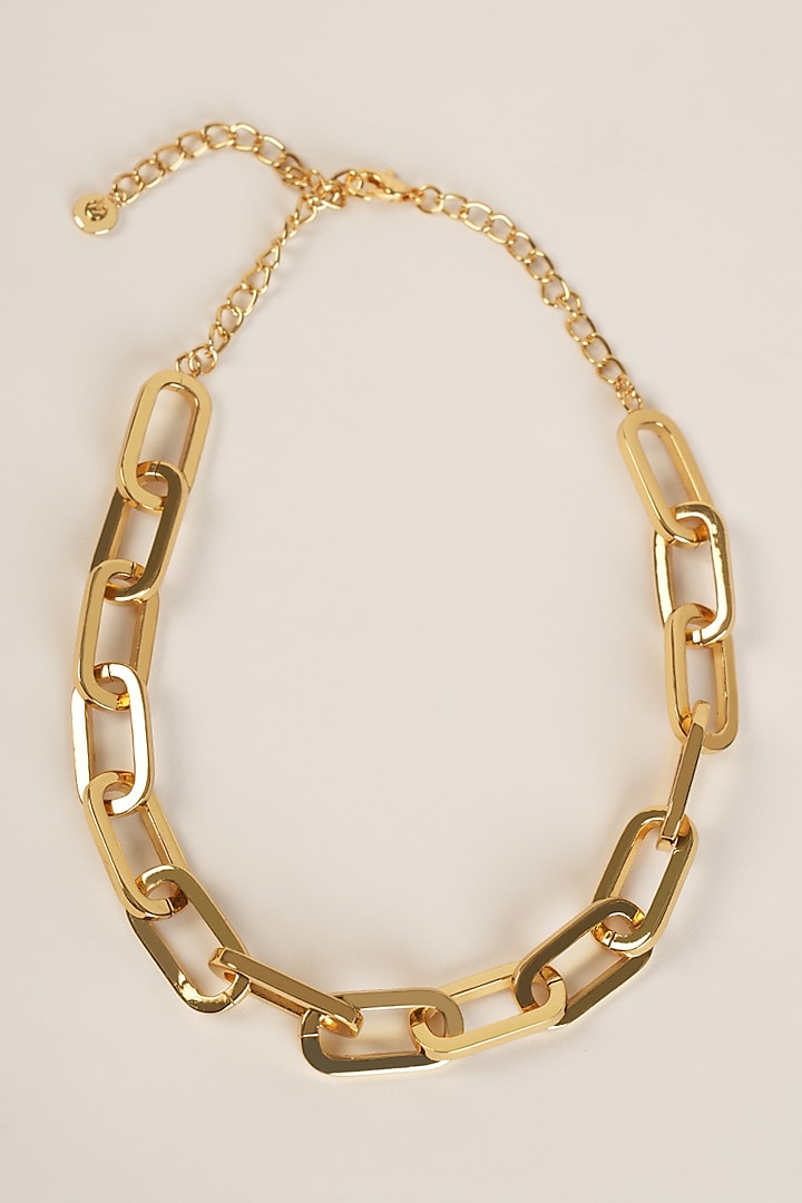 Gold Plated Link Necklace by Arqa
