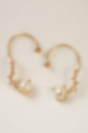 Gold Plated Pearl Earrings by Arqa