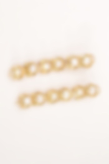 Gold Plated Freshwater Pearl Dangler Earrings by Arqa
