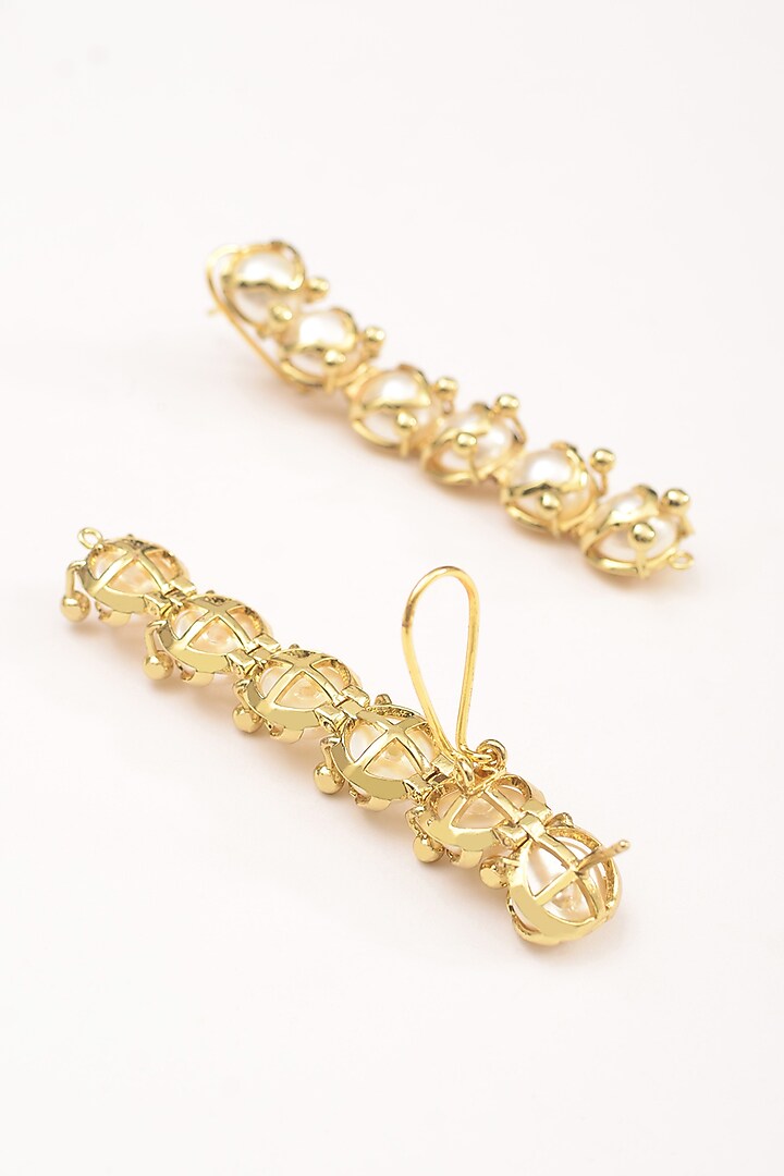 Gold Plated Freshwater Pearl Dangler Earrings by Arqa at Pernia's Pop Up Shop