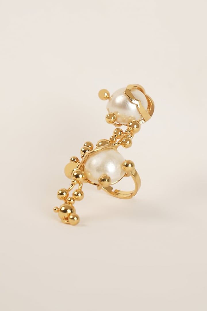 Gold Plated Freshwater Pearl Ring by Arqa
