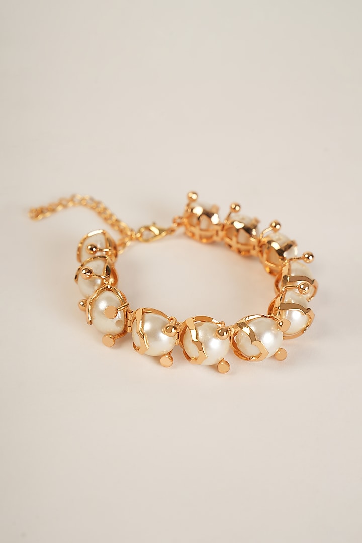 Gold Plated Freshwater Pearl Bracelet by Arqa