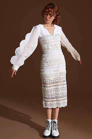 White Tulle Tube Dress by Archana Rao