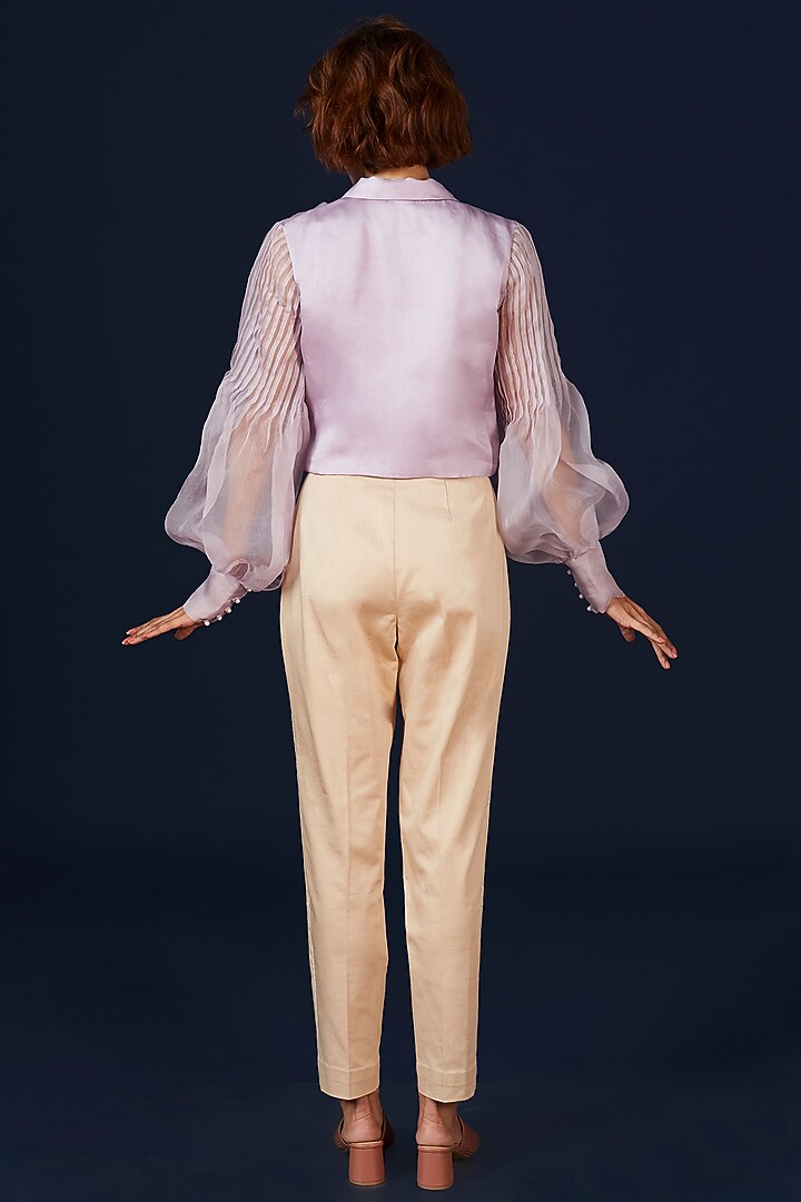 Lavender Organza Crop Top by Archana Rao at Pernia's Pop Up Shop