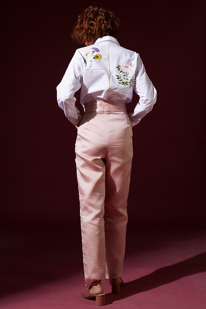 Blush Pink Organza Pant Set by Archana Rao at Pernia's Pop Up Shop