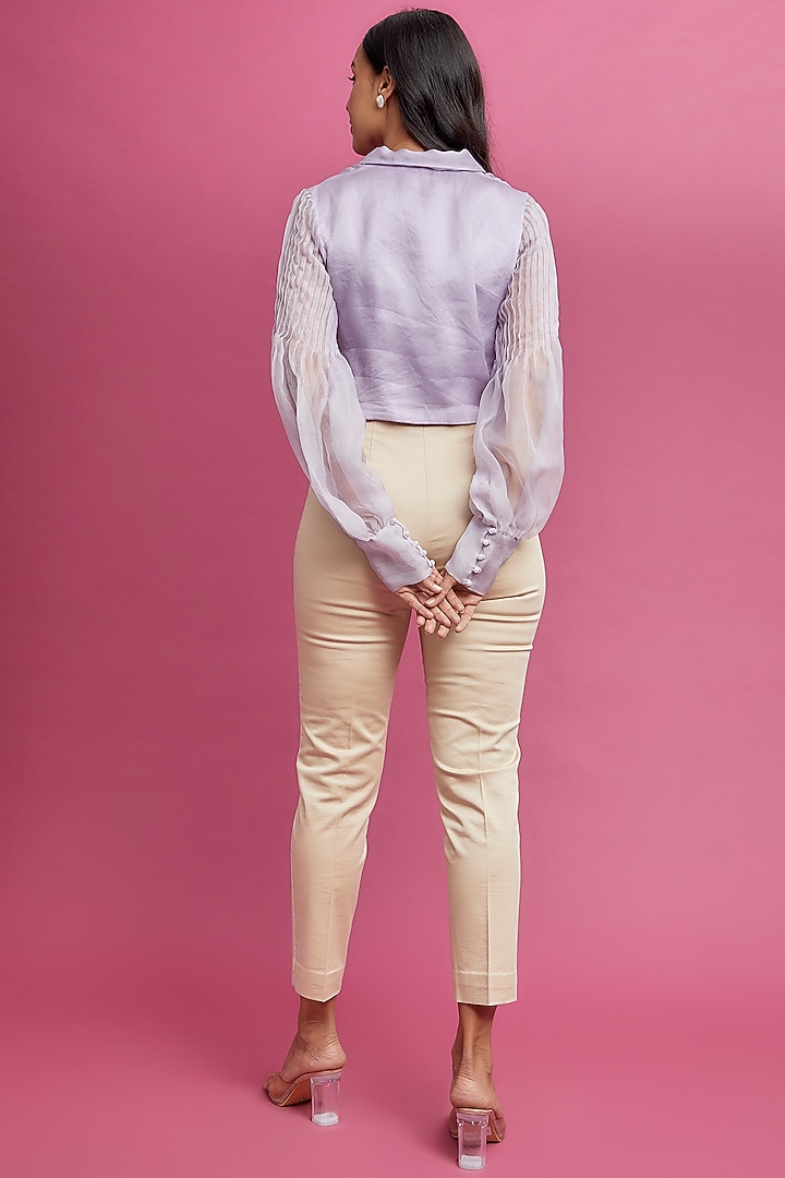 Lavender Organza Cropped Top by Archana Rao at Pernia's Pop Up Shop