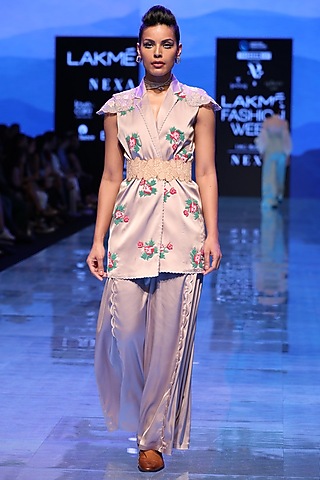 Grey Embroidered Jacket by Archana Rao