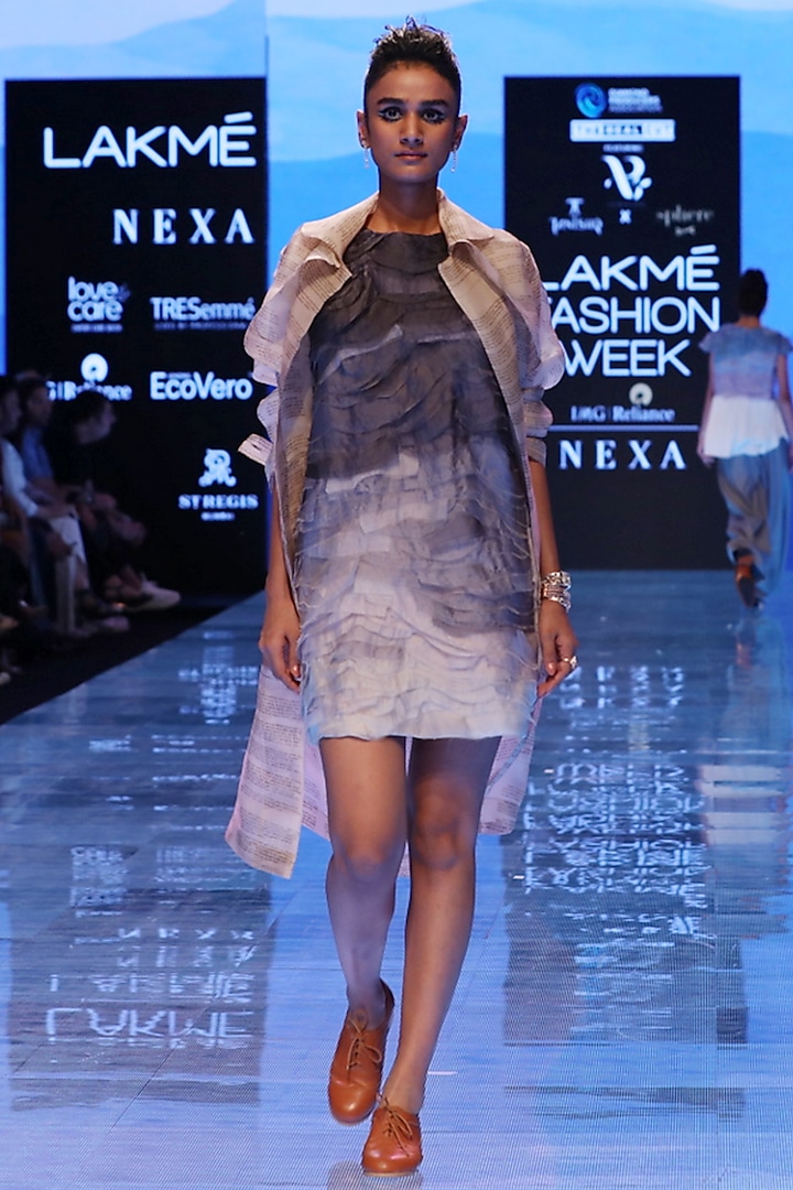 Grey Ombre Shift Dress by Archana Rao