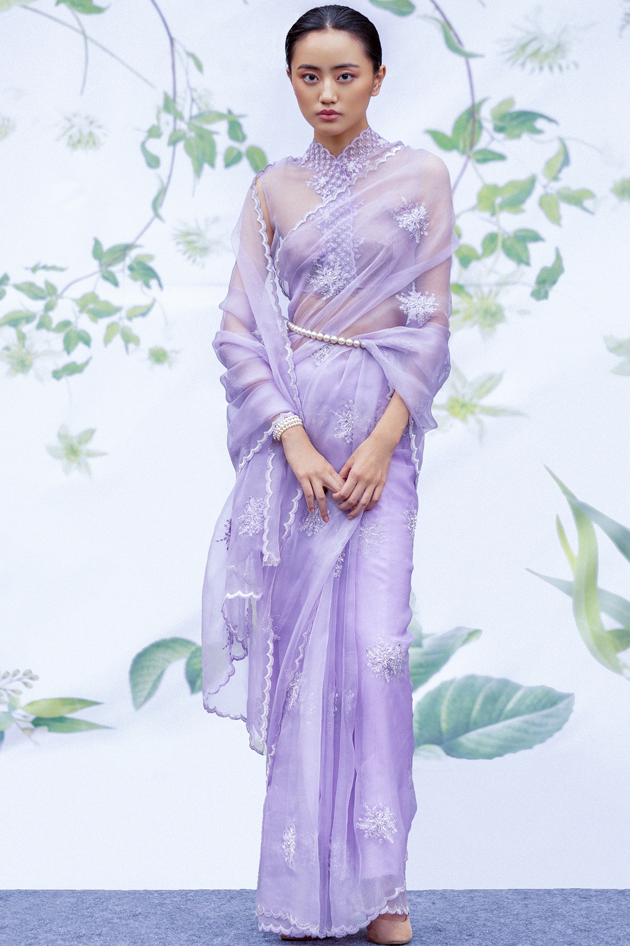 Discover more than 239 lavender organza saree best