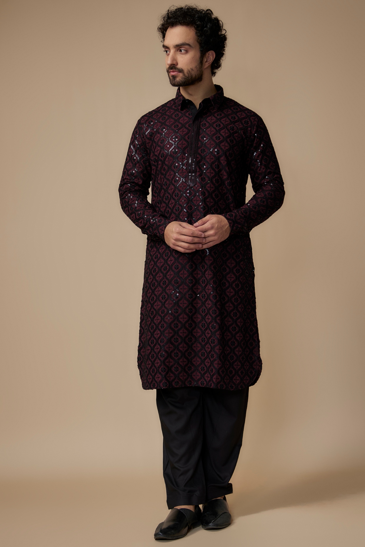Cotton Black Wedding Wear Kurta Pajama With Koti Mens, Dry clean at Rs  1298/piece in Surat