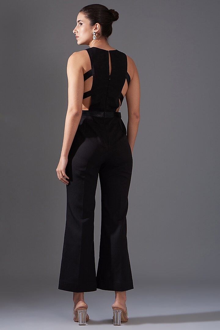 Black Banana Crepe Cut-Out Jumpsuit by LABEL ARRV at Pernia's Pop Up Shop
