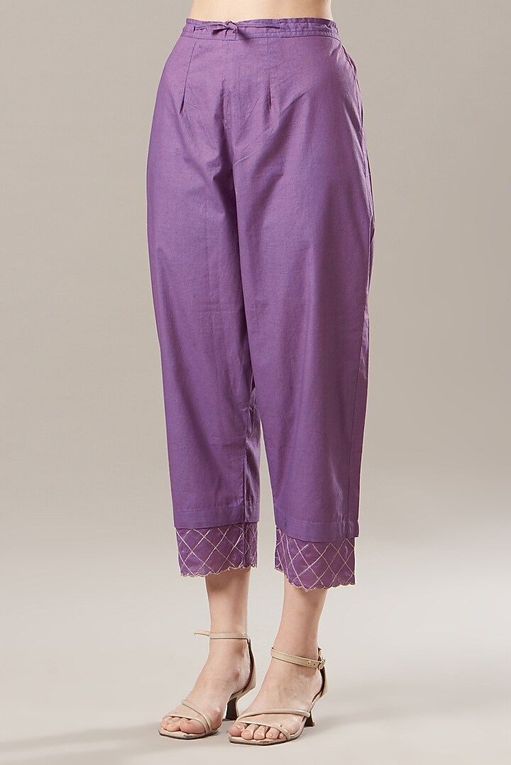 Purple Chanderi Kurta Set by Anushka Repswal-Sewing love at Pernia's Pop Up Shop
