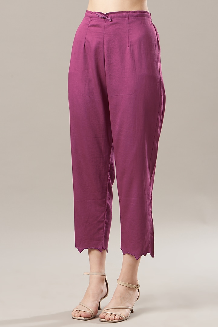 Wine Hand Embroidered Kaftan Set by Anushka Repswal-Sewing love at Pernia's Pop Up Shop