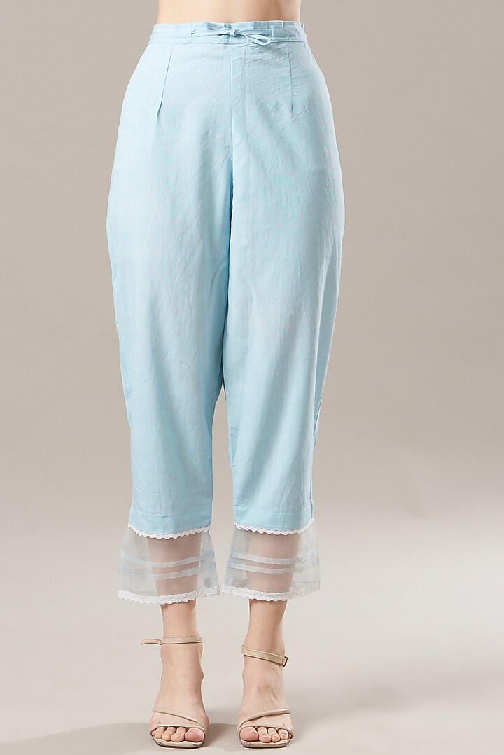 Sky Blue Hand Embroidered Kurta Set by Anushka Repswal-Sewing love at Pernia's Pop Up Shop