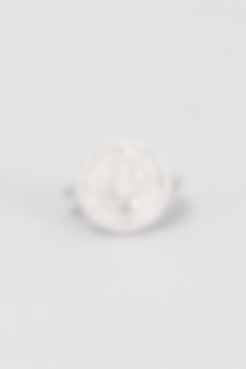 White Finish Swarovski Stone Cocktail Ring In Sterling Silver by Arista Jewels