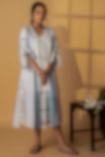 Ivory & Indigo Khadi Cotton Summer Dress by ARTE-ALTER at Pernia's Pop Up Shop