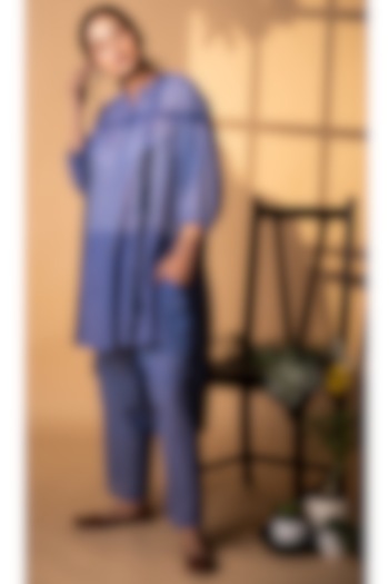 Bluish Grey Printed Co-Ord Set by ARTE-ALTER at Pernia's Pop Up Shop