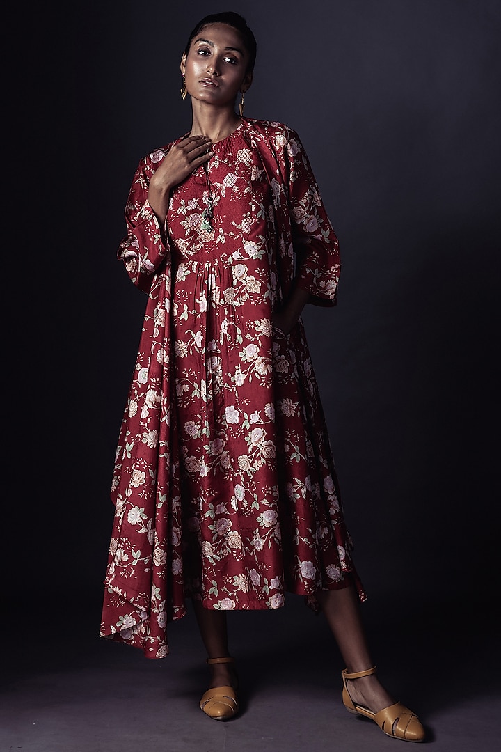 Red Printed Jacket Dress by ARTE-ALTER