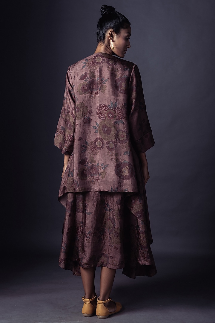 Grey Printed Jacket Vacation Dress by ARTE-ALTER at Pernia's Pop Up Shop