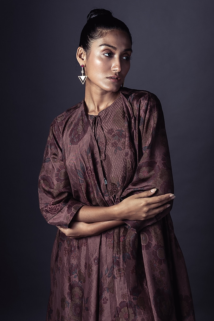 Grey Printed Jacket Vacation Dress by ARTE-ALTER at Pernia's Pop Up Shop