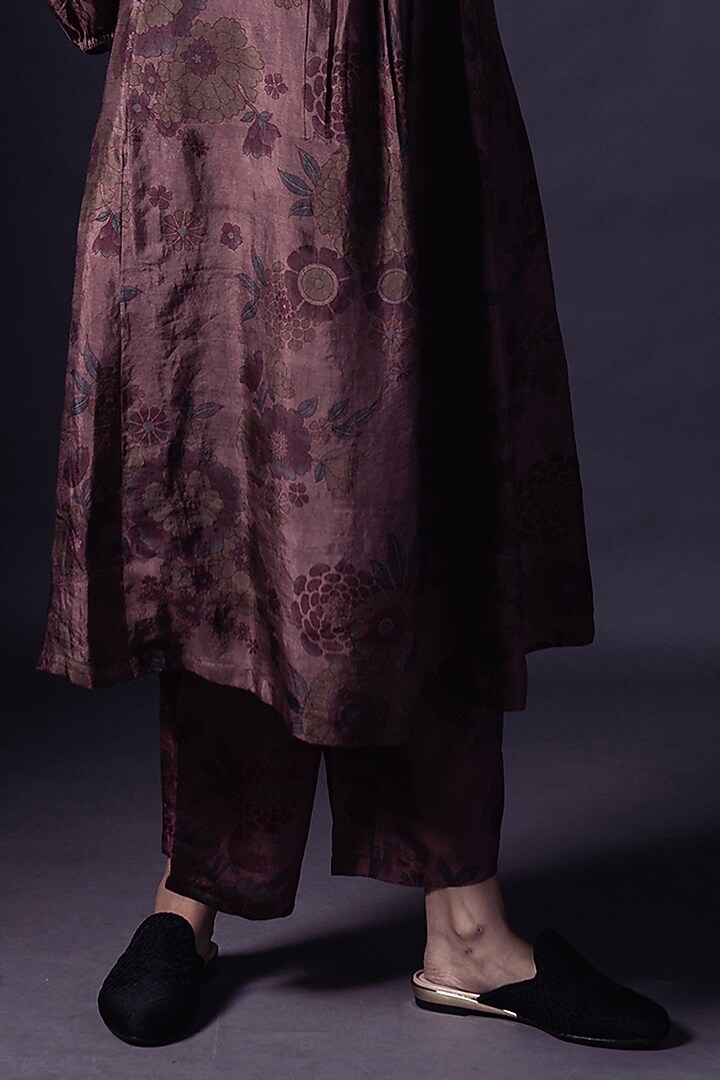 Grey Hand Printed Kurta Set by ARTE-ALTER at Pernia's Pop Up Shop