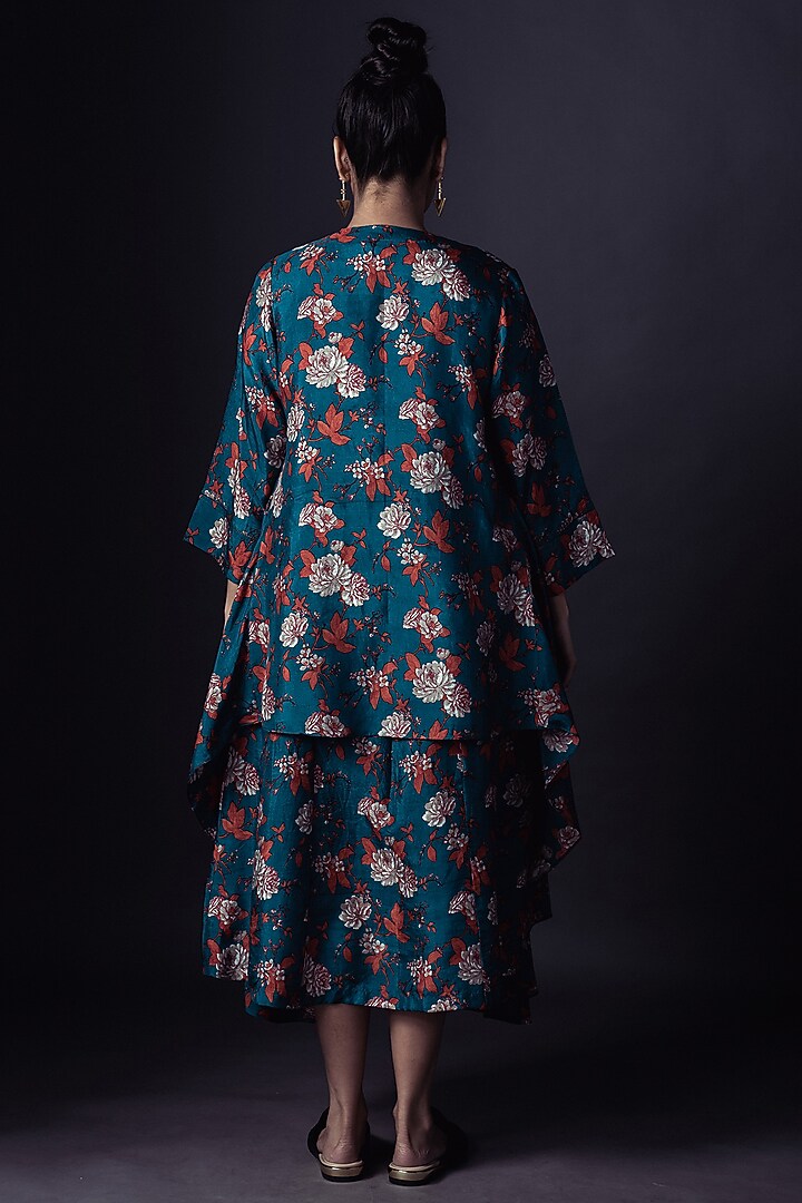 Turquoise Printed Jacket Vacation Dress by ARTE-ALTER at Pernia's Pop Up Shop