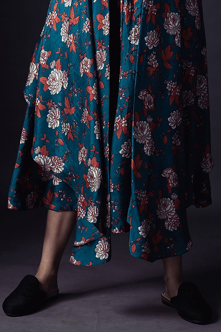 Turquoise Printed Jacket Vacation Dress by ARTE-ALTER at Pernia's Pop Up Shop