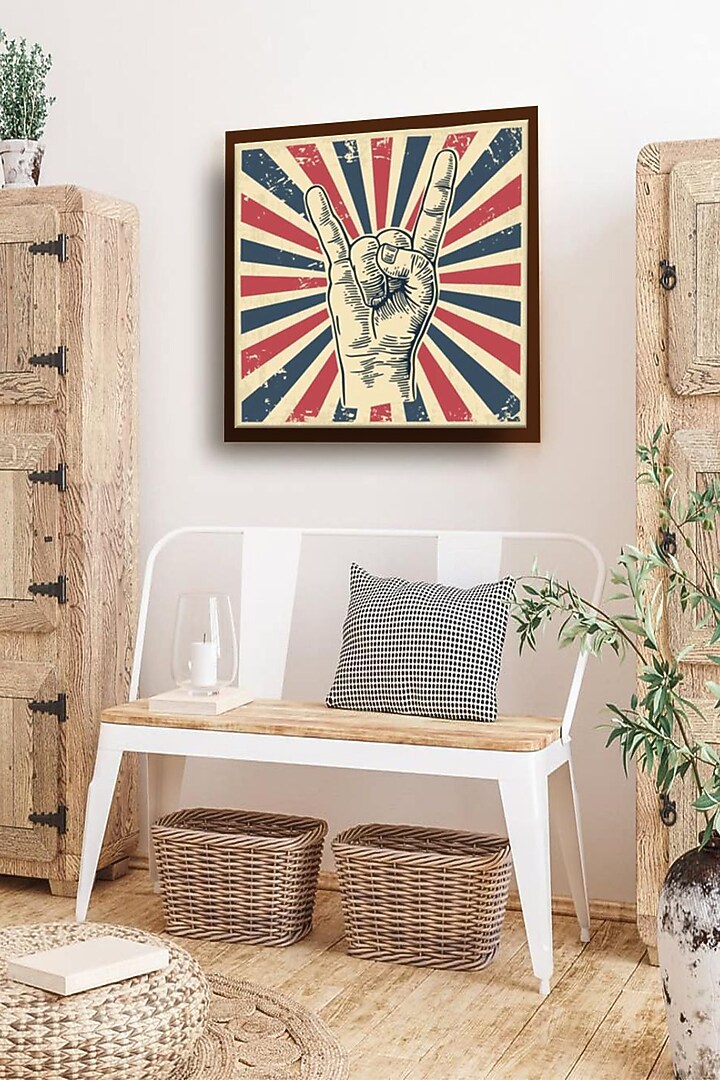 Multi-Colored Canvas & Wood Wall Painting by The Art House at Pernia's Pop Up Shop