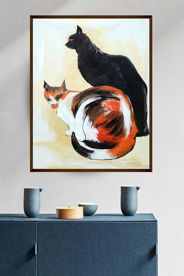 Multi-Colored Canvas & Wood Wall Painting by The Art House at Pernia's Pop Up Shop