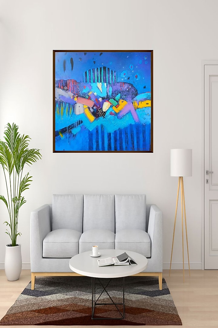 MultiColored Canvas & Wood Wall Painting Design by The Art House at