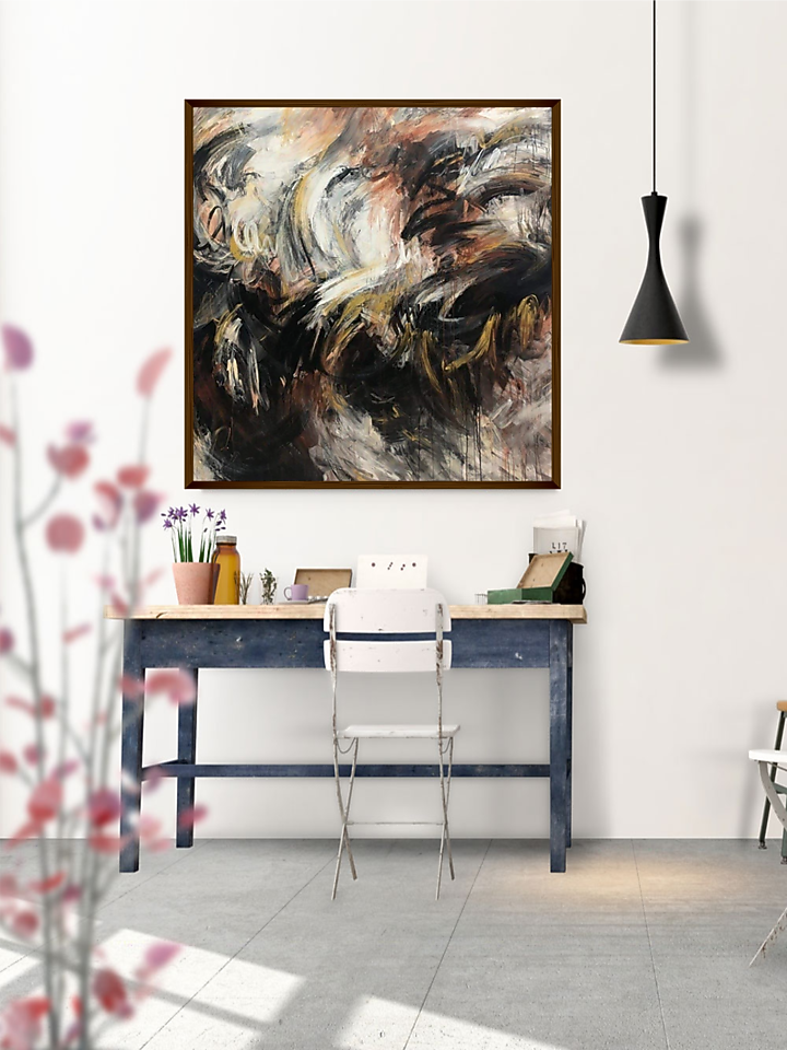 Multi-Colored Canvas & Wood Wall Painting by The Art House at Pernia's Pop Up Shop