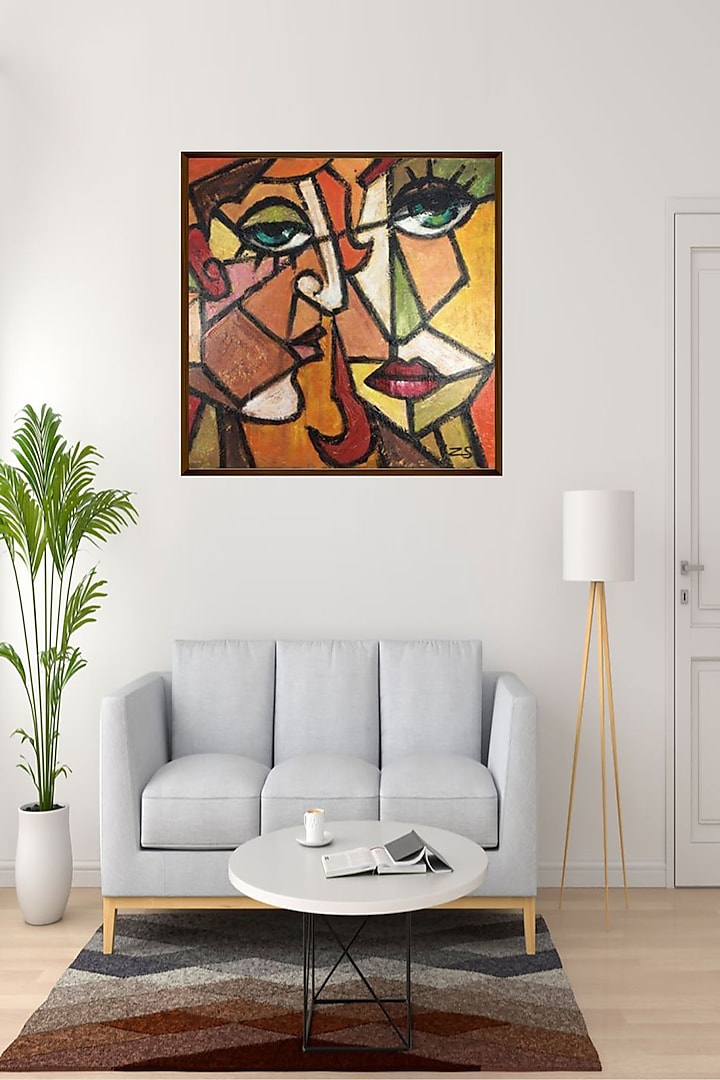 MultiColored Canvas & Wood Wall Painting Design by The Art House at