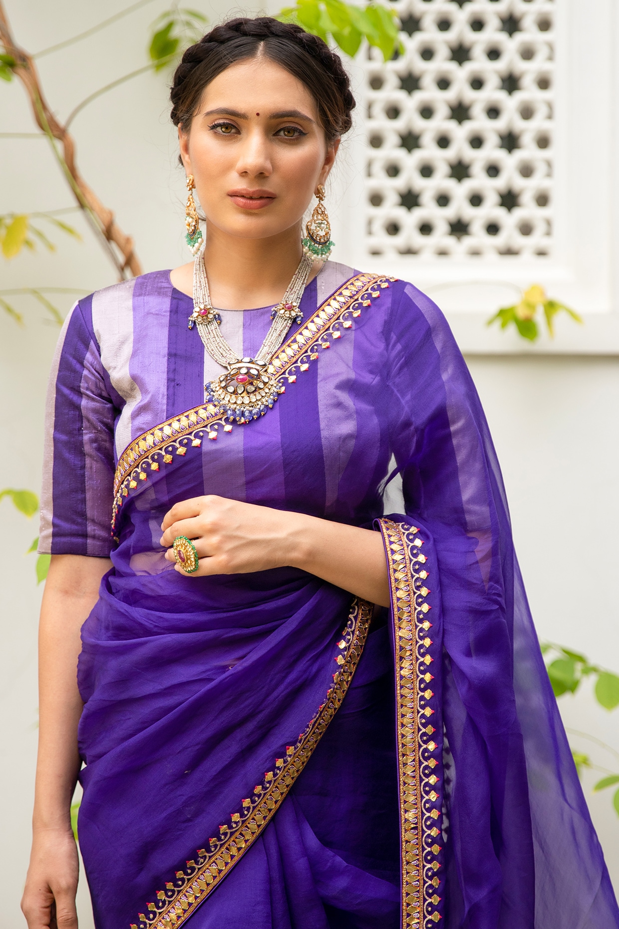 Buy Latest Purple Sarees Online | Mirra Clothing