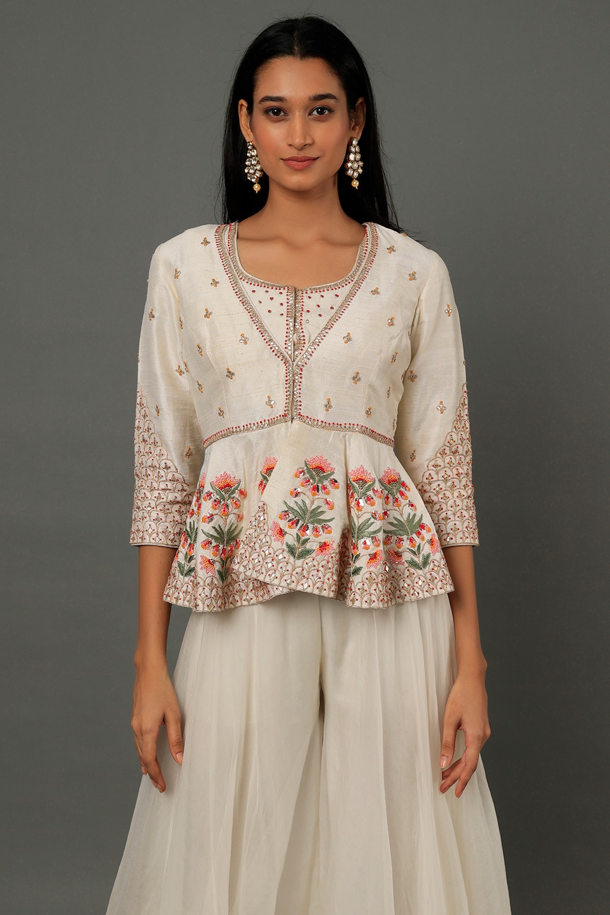 Aarvika Organza Suit (Ivory)