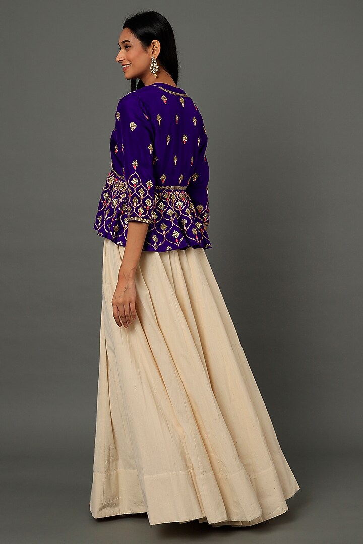 Ivory Pant Set In Organza by aarti Sethia at Pernia's Pop Up Shop