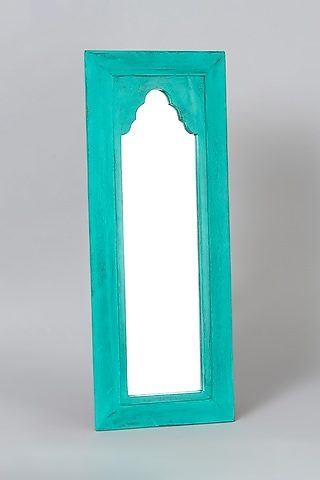 Teal Sheesham Wood Wall Mirror by Artisans Rose