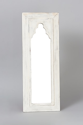 White Sheesham Wood Wall Mirror by Artisans Rose