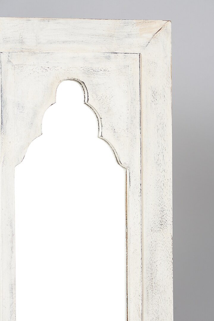 White Sheesham Wood Wall Mirror by Artisans Rose at Pernia's Pop Up Shop