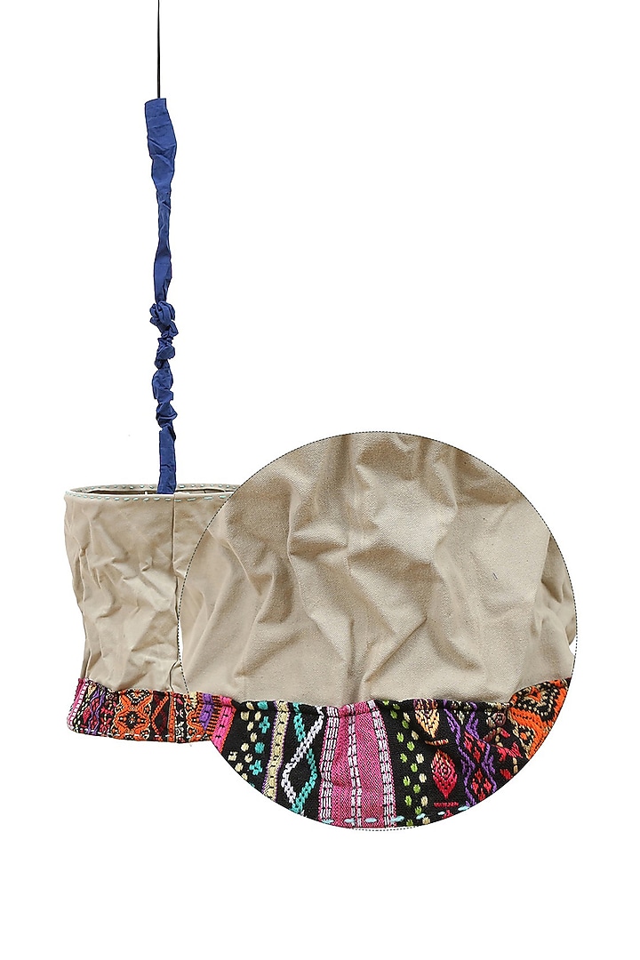Off-White Canvas Pendant Lamp by Artisans Rose at Pernia's Pop Up Shop