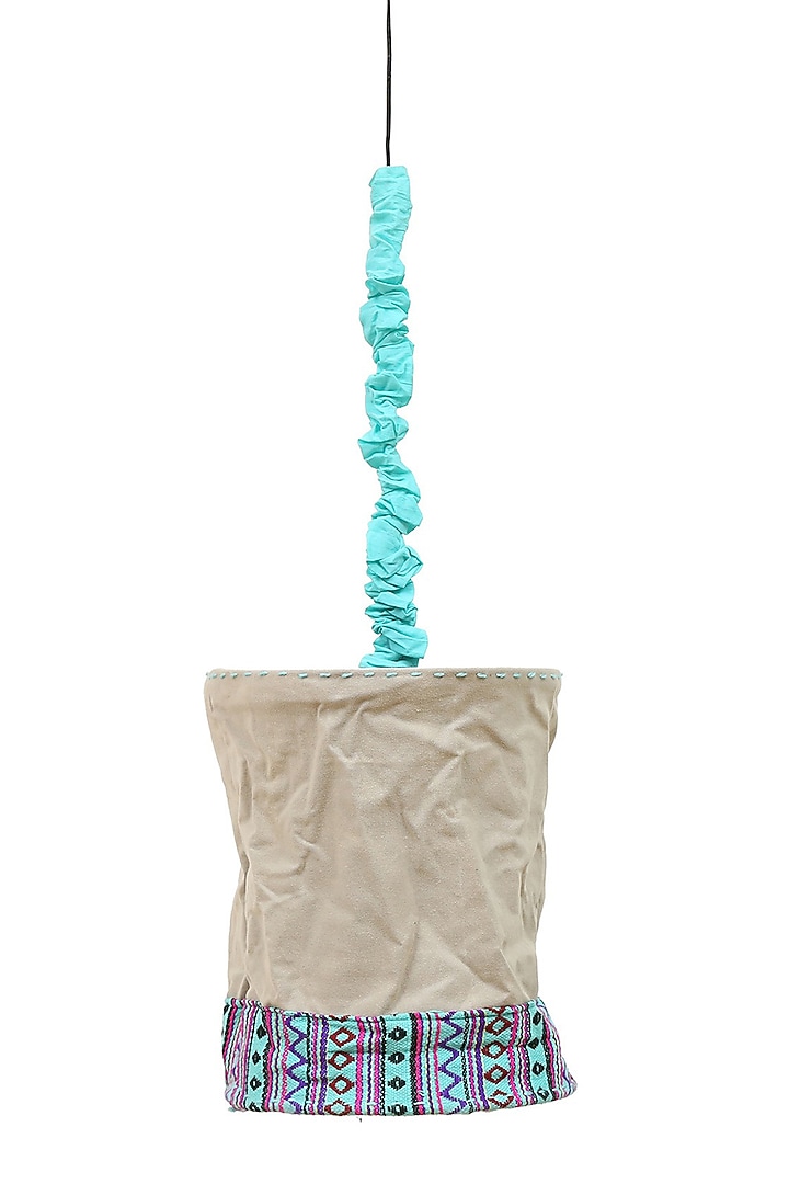 Off-White Canvas Pendant Lamp by Artisans Rose at Pernia's Pop Up Shop