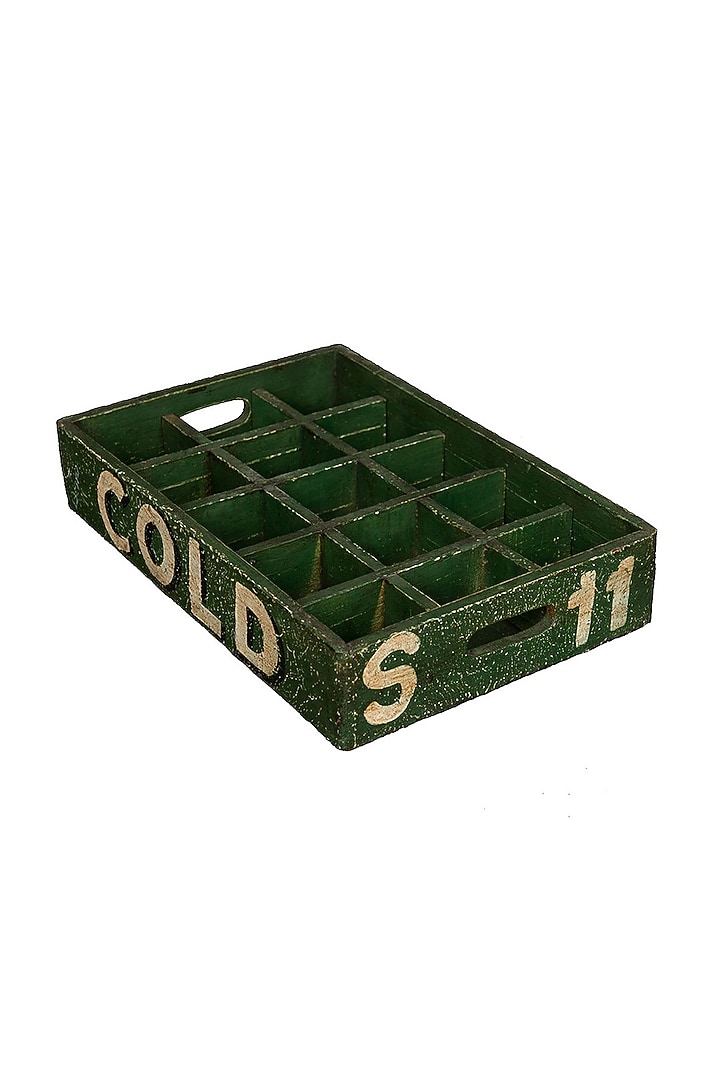 Green Reclaimed Wood Segmented Crate by Artisans Rose at Pernia's Pop Up Shop