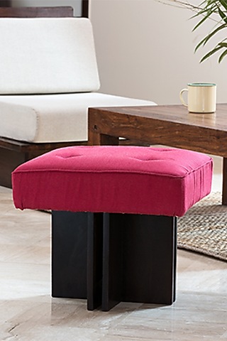 Pink Canvas Pouffe by Artisans Rose