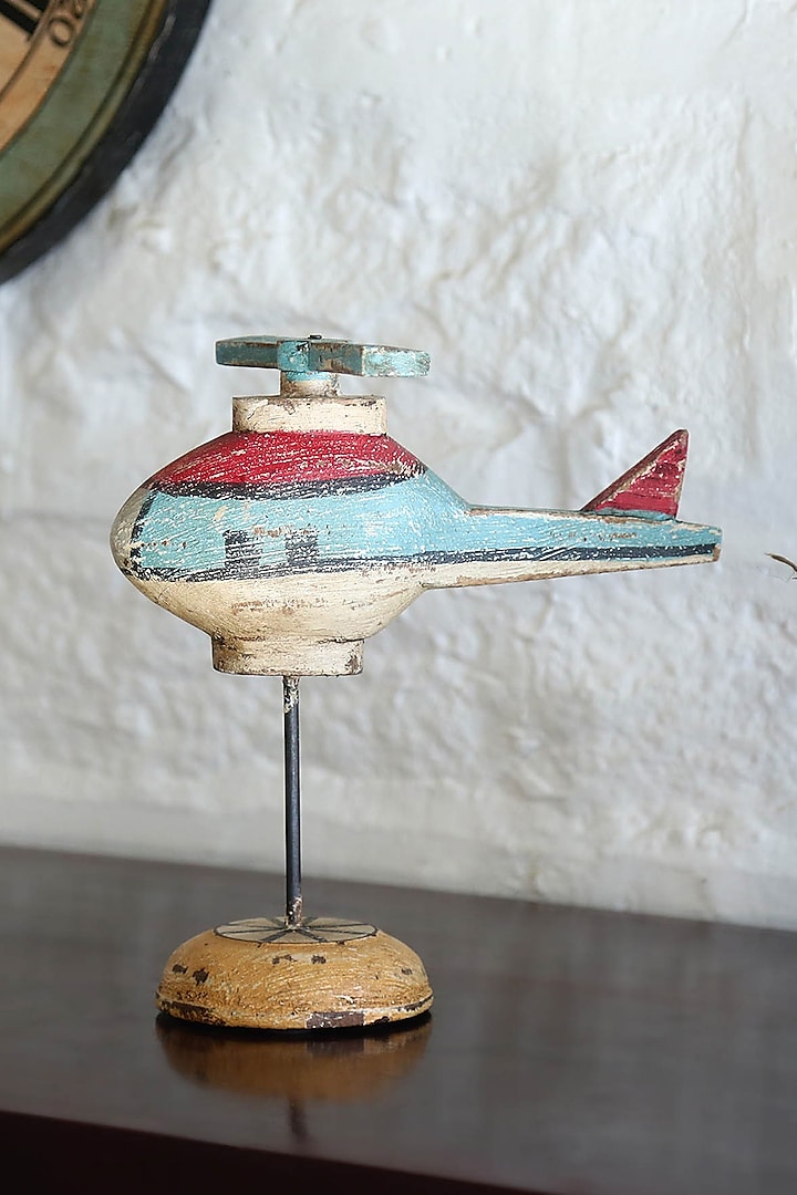 Multi-Colored Wood Helicopter by Artisans Rose