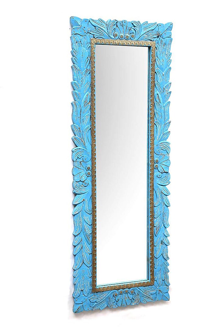 Blue Mangowood Mirror by Artisans Rose at Pernia's Pop Up Shop