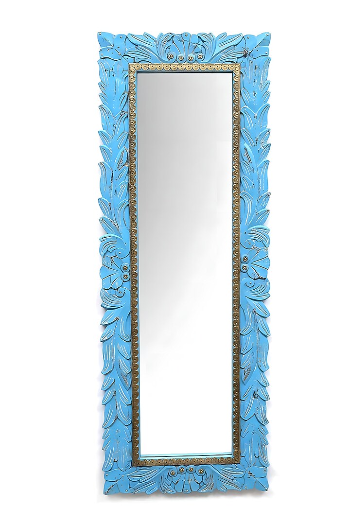 Blue Mangowood Mirror by Artisans Rose at Pernia's Pop Up Shop