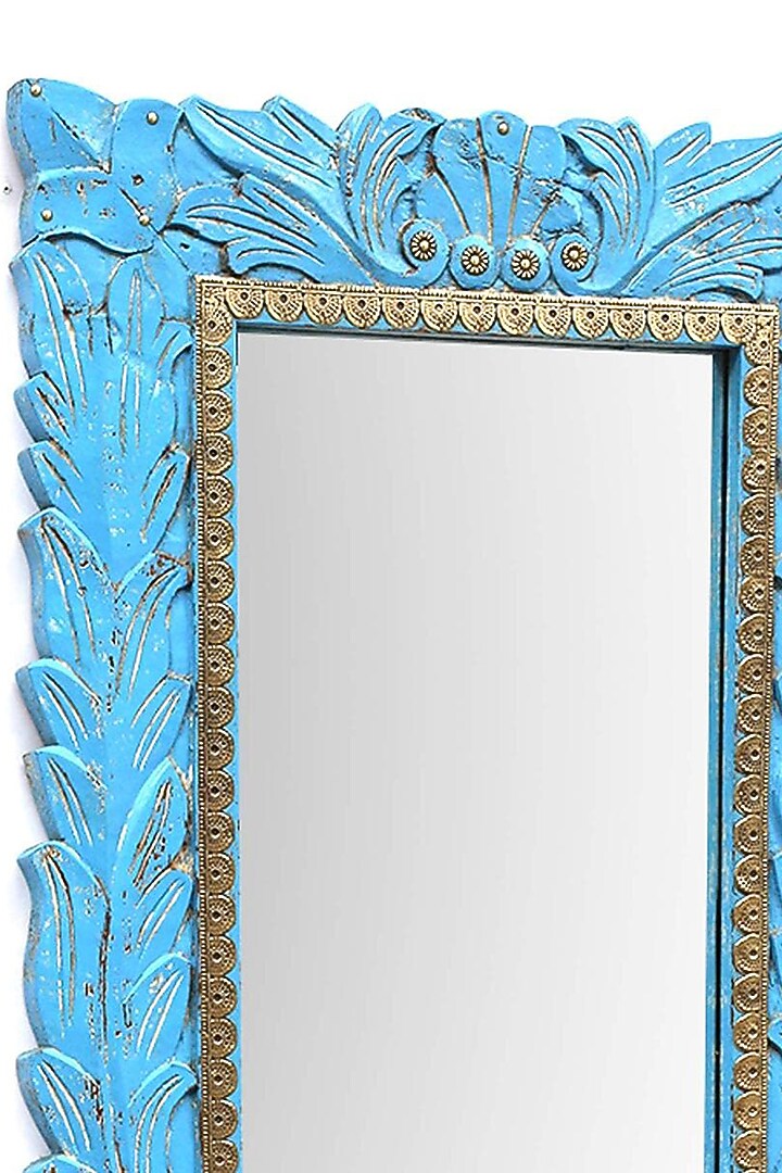 Blue Mangowood Mirror by Artisans Rose at Pernia's Pop Up Shop