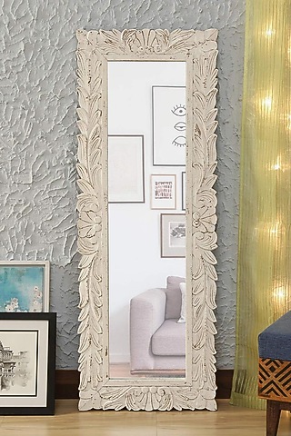 White Mangowood Mirror by Artisans Rose