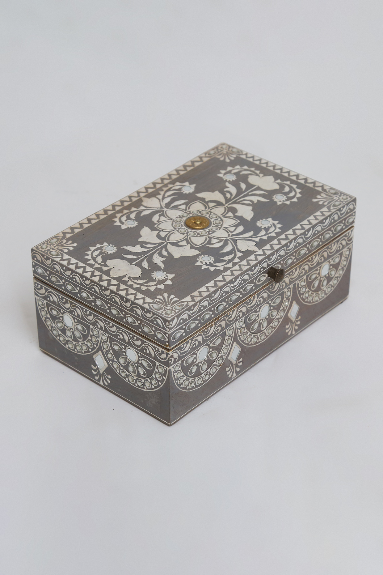 Grey & White Mangowood Box by Artisans Rose at Pernia's Pop Up Shop
